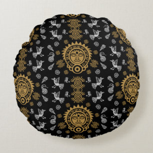 Mexican Aztec Art Home Decor Round Cushion