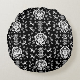 Mexican Aztec Art Home Decor Round Cushion
