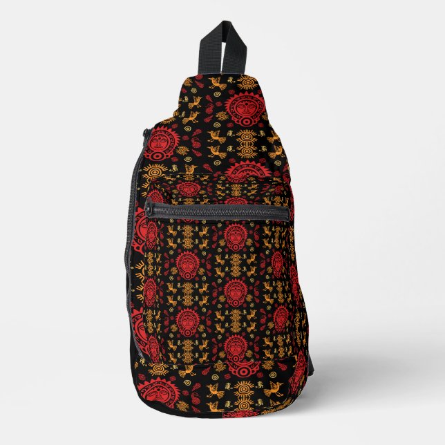Mexican Aztec Art Home Decor Sling Bag (Front)