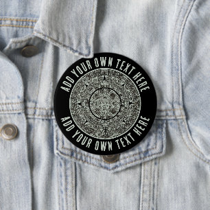 Mexican Aztec Sun Stone Mayan Calendar 1 10 Cm Round Badge
