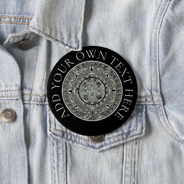 Mexican Aztec Sun Stone Mayan Calendar 1 10 Cm Round Badge (In Situ)