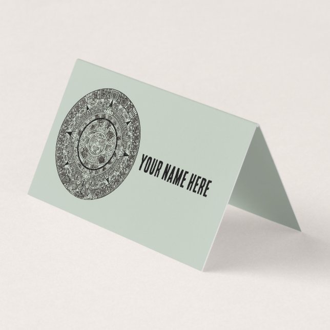 Mexican Aztec Sun Stone Mayan Calendar 1 Business Card (Front)