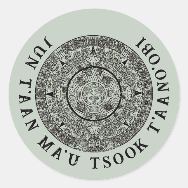 Mexican Aztec Sun Stone Mayan Calendar 1 Classic Round Sticker (Front)