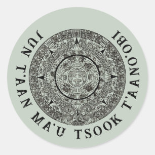 Mexican Aztec Sun Stone Mayan Calendar 1 Classic Round Sticker