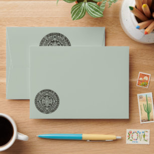 Mexican Aztec Sun Stone Mayan Calendar 1 Envelope