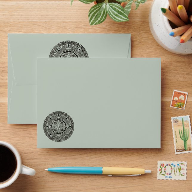 Mexican Aztec Sun Stone Mayan Calendar 1 Envelope (Desk)