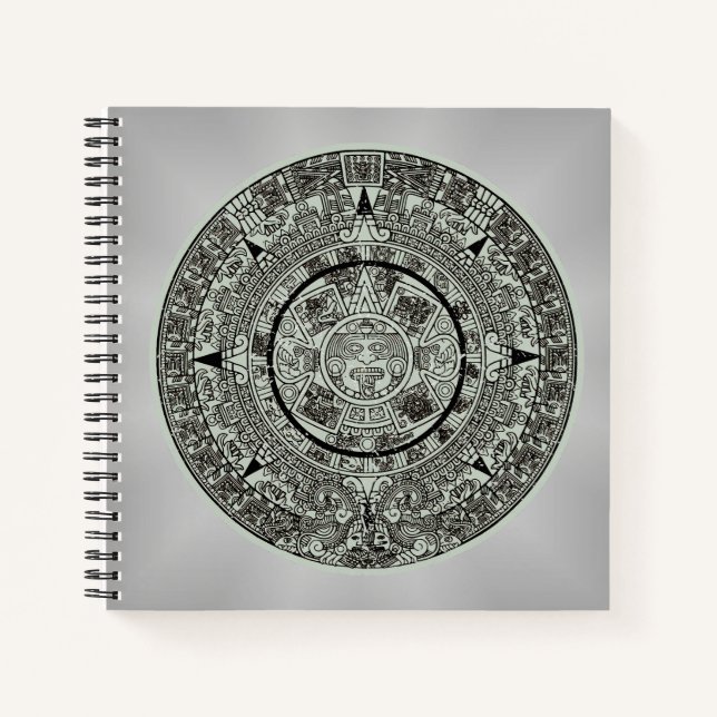 Mexican Aztec Sun Stone Mayan Calendar 1 Notebook (Front)
