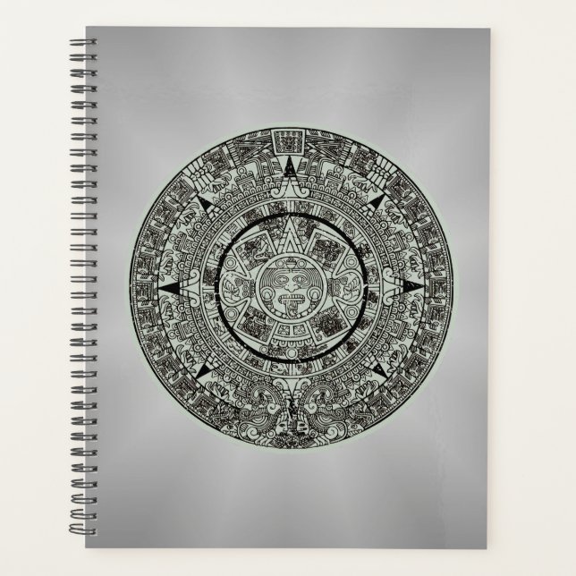 Mexican Aztec Sun Stone Mayan Calendar 1 Planner (Front)