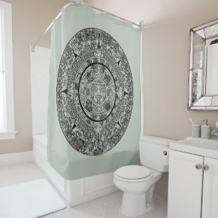 Mexican Aztec Sun Stone Mayan Calendar 1 Shower Curtain