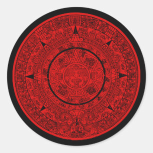 Mexican Aztec Sun Stone Mayan Calendar 2 Classic Round Sticker