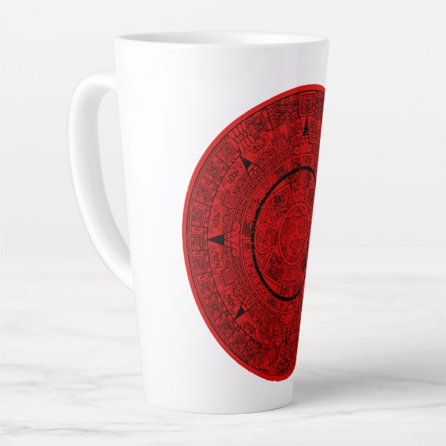 Mexican Aztec Sun Stone Mayan Calendar 2 Latte Mug (Left Angle)