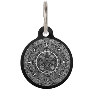 Mexican Aztec Sun Stone Mayan Calendar 3 Pet Tag
