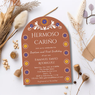 Mexican Barro Cielito Lindo Baptism & 1st Birthday Invitation