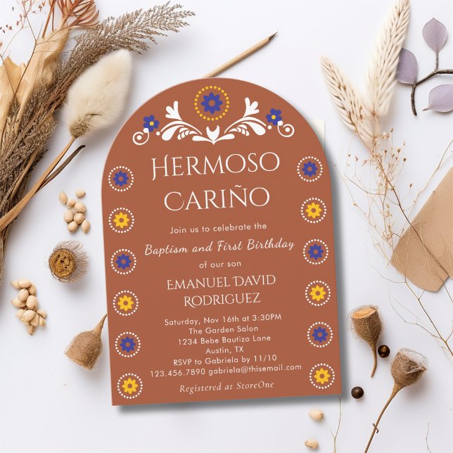 Mexican Barro Cielito Lindo Baptism & 1st Birthday Invitation (Creator Uploaded)