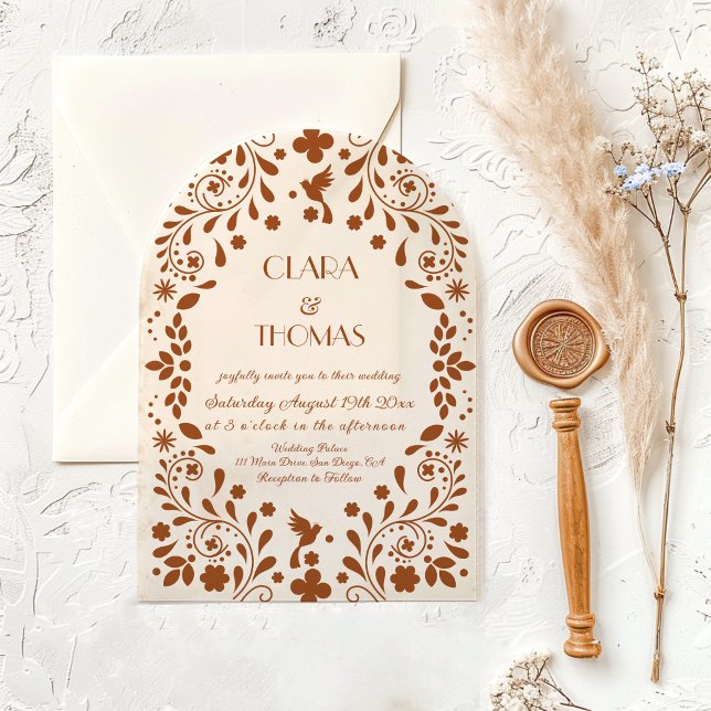 Mexican Beige Terracotta Wedding Invitation (Creator Uploaded)