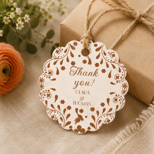 Mexican Beige Terracotta Wedding Thank You Favour Tags
