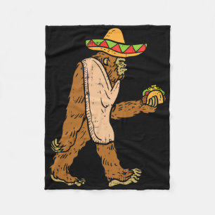 Mexican Bigfoot Sombrero Taco El Squatcho Fun Cinc Fleece Blanket