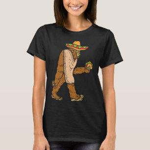 Mexican Bigfoot Sombrero Taco El Squatcho Fun Cinc T-Shirt