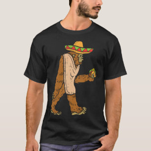 Mexican Bigfoot Sombrero Taco El Squatcho Fun Cinc T-Shirt