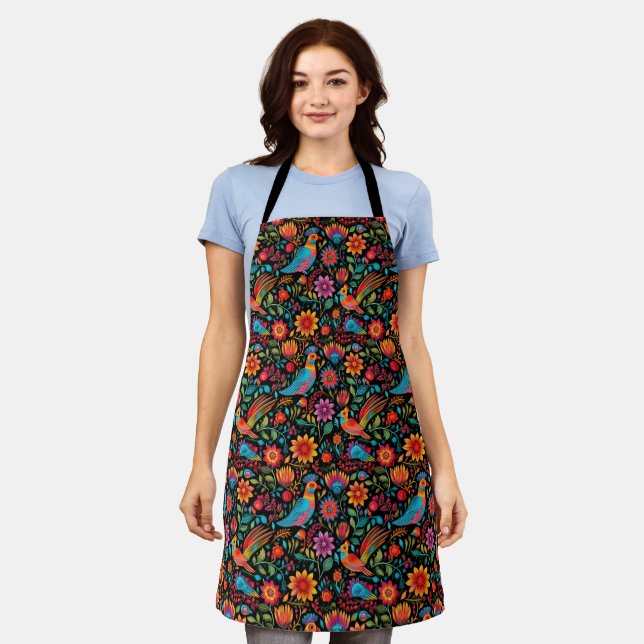Mexican black floral  apron (Worn)