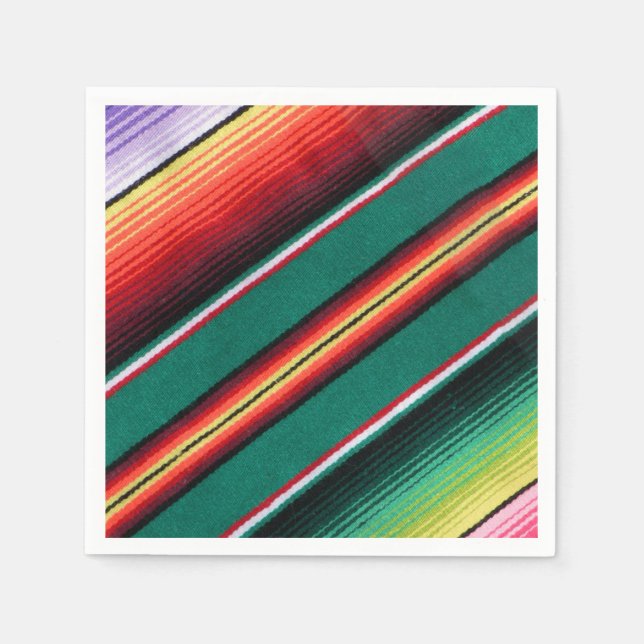 Mexican Blanket Colourful Stripe  Napkin (Front)