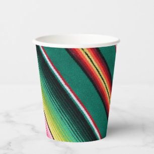 Mexican Blanket Colourful Stripe Paper Plates Cups