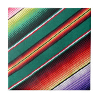 Mexican Blanket Colourful Stripe Southwestern Ceramic Tile
