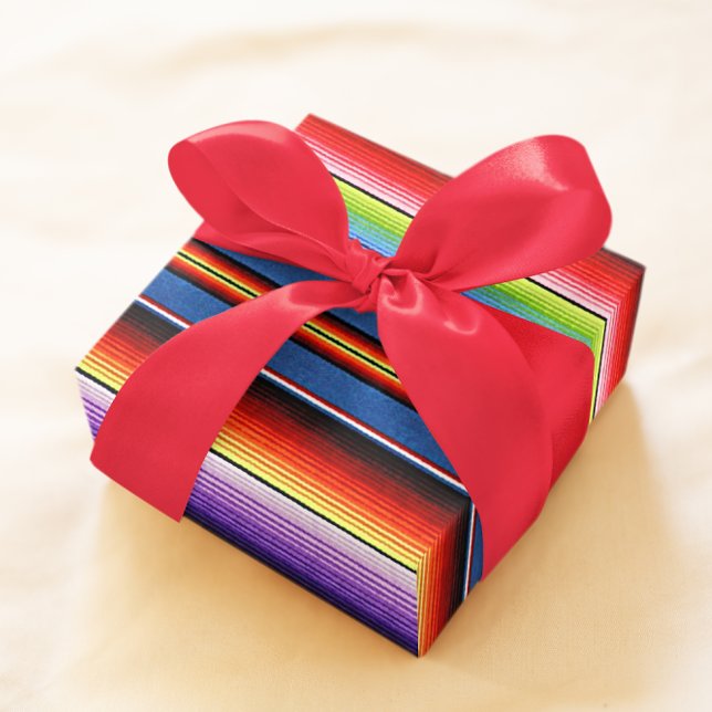 Mexican Blanket Fiesta Stripes Colourful Sarape Wrapping Paper (Creator Uploaded)