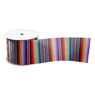 Mexican Blanket Fiesta Stripes Serape Rainbow Satin Ribbon