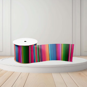Mexican Blanket Fiesta Stripes Serape Traditional Satin Ribbon