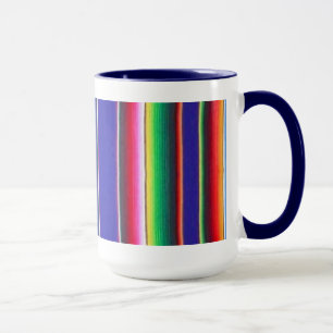 Mexican blanket mug indigo blue