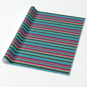 Mexican Blanket Rainbow Stripes Wrapping Paper