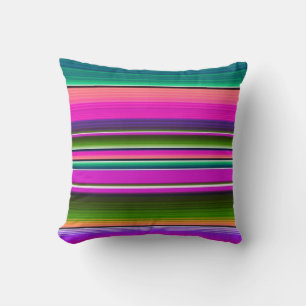 Mexican Blanket Stripes Colourful Rainbow Sarape Cushion