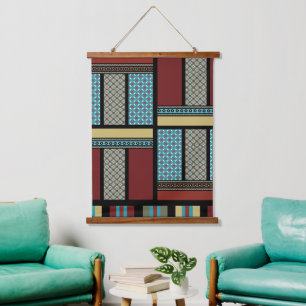 Mexican Block Stripe Pattern 1 Hanging Tapestry