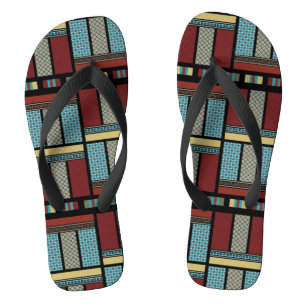 Mexican Block Stripe Pattern 1 Thongs