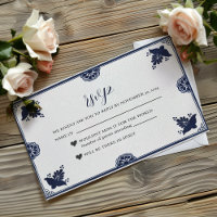 Mexican Blue Floral Otomi Simple Fiesta Wedding