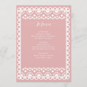 Mexican Blush Papel Picado Boho Bridal Shower Menu