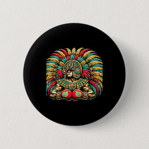 Mexican Boxing Aztec Warrior Design 6 Cm Round Badge