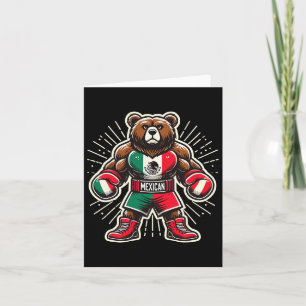 Mexican Boxing Bear  Card