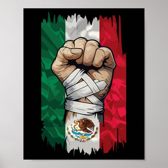 Mexican Boxing Fist Strength Heritage  Poster (Front)