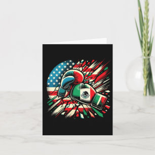 Mexican Boxing Gloves American Flag Fusion Card