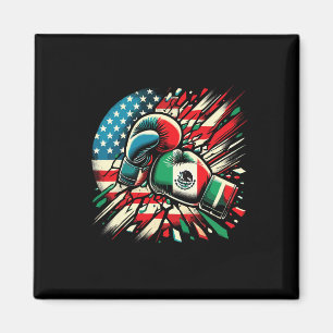 Mexican Boxing Gloves American Flag Fusion Magnet
