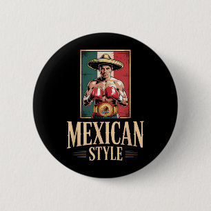 Mexican Boxing Gloves Fighter Los Guantes De Boxeo 6 Cm Round Badge