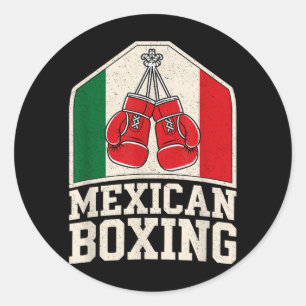 Mexican Boxing Gloves Fighter Los Guantes De Boxeo Classic Round Sticker