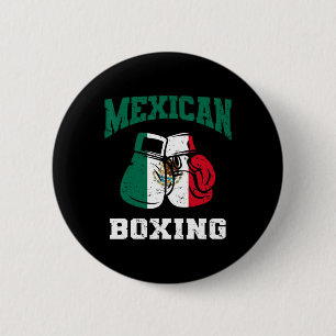 Mexican Boxing Gloves Mexico Pride Patriotic Mens  6 Cm Round Badge