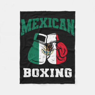 Mexican Boxing Gloves Mexico Pride Patriotic Mens Fleece Blanket