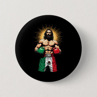 Mexican Boxing Jesus Christ Mex Boxing Shorts  6 Cm Round Badge