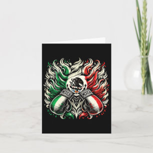 Mexican Boxing Pion Gloves Design Art  Card