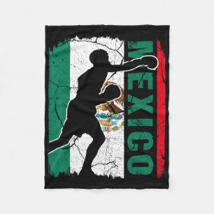 Mexican Boxing Team Mexico Flag Boxing Gloves Fleece Blanket