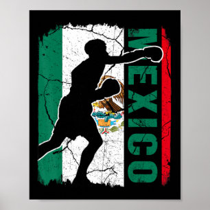 Mexican Boxing Team Mexico Flag Boxing Gloves Poster